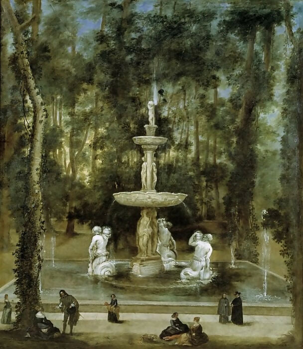 Part 3 Prado Museum Velázquez Diego Rodríguez de Silva and Fountain of the Tritons on the Garden Island Aranjuez 50X40 Canvas