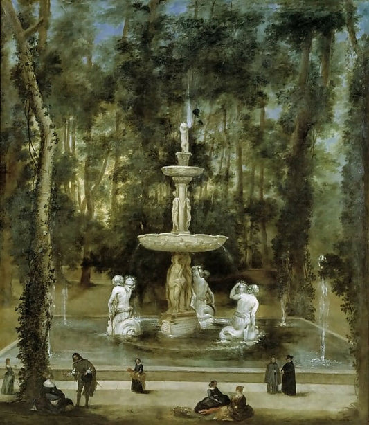 Part 3 Prado Museum Velázquez Diego Rodríguez de Silva and Fountain of the Tritons on the Garden Island Aranjuez 50X40 Canvas