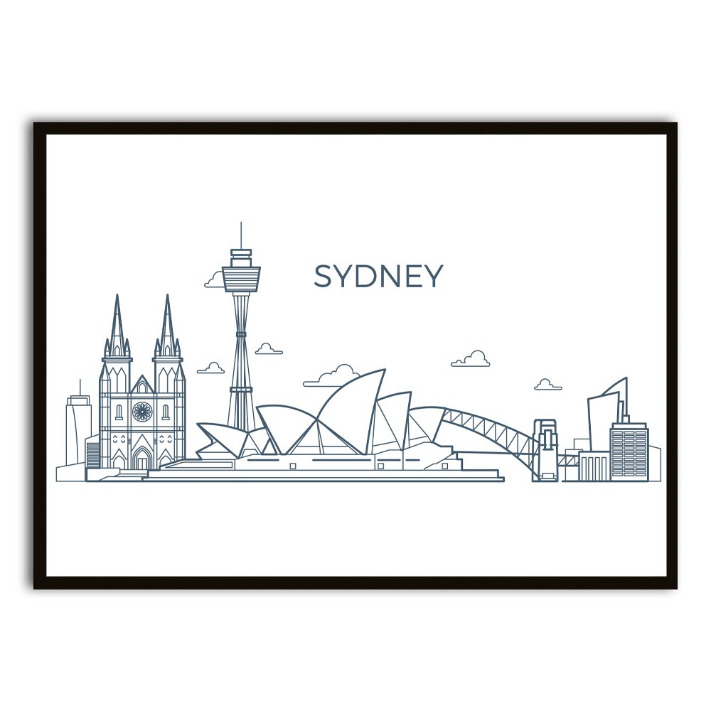 Sydney Black Printed frame acrylic canvas Frames