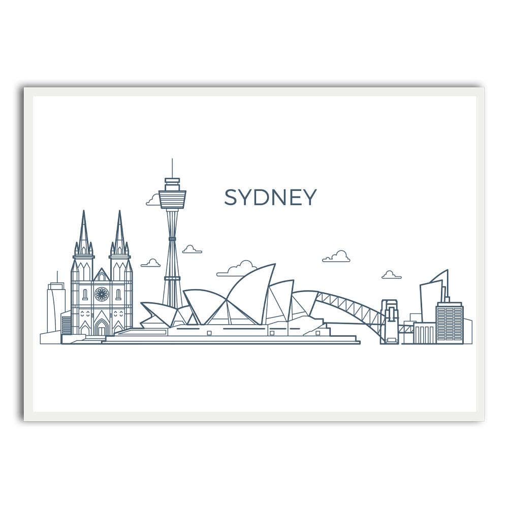 Sydney White Printed frame acrylic canvas Frames