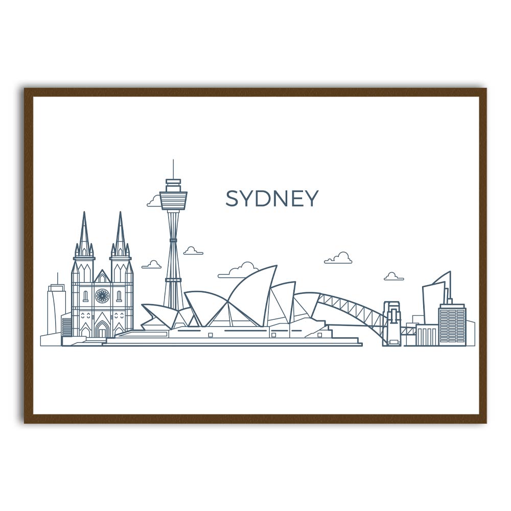 Sydney Brown Printed frame acrylic canvas Frames