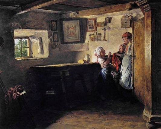 Ferdinand Georg Waldmüller – A Child's Request (Old Box) 50X50 Canvas