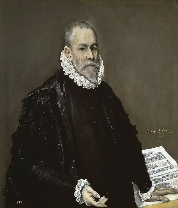 El Greco - Portrait of a Doctor Rodrigo de la Fuente 50X40 Canvas