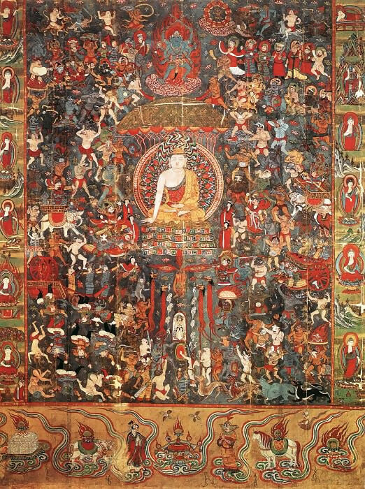 Chinese artists of the Middle Ages (佚名 - 佛传“降魔成道”图) – Unknown 50X40 Canvas