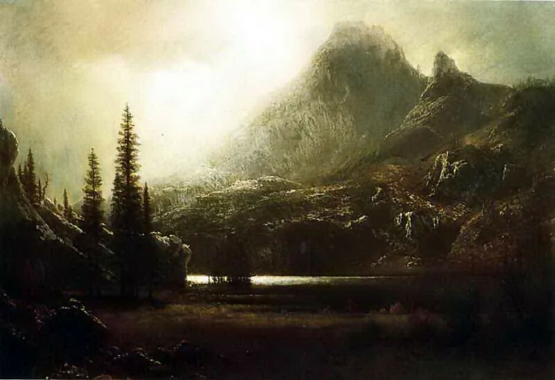 Albert Bierstadt - Mountain Lake 50X60 Canvas