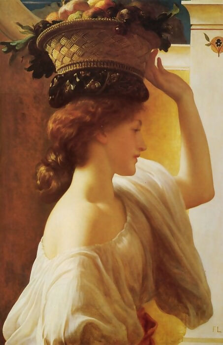 Frederic Leighton – Girl with a Basket of Fruit 50X40 Canvas
