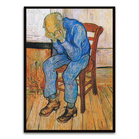 Contemplation in Blue Black Printed frame acrylic canvas Frames