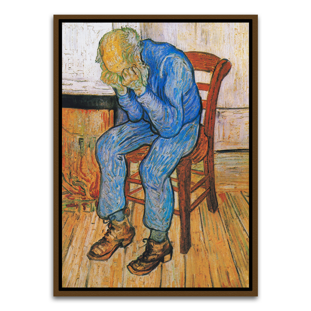 Contemplation in Blue Brown Canvas frame acrylic canvas Frames