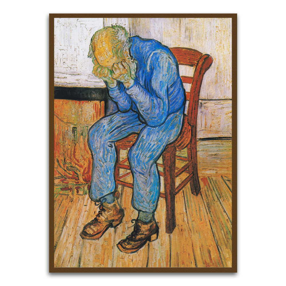 Contemplation in Blue Brown Printed frame acrylic canvas Frames