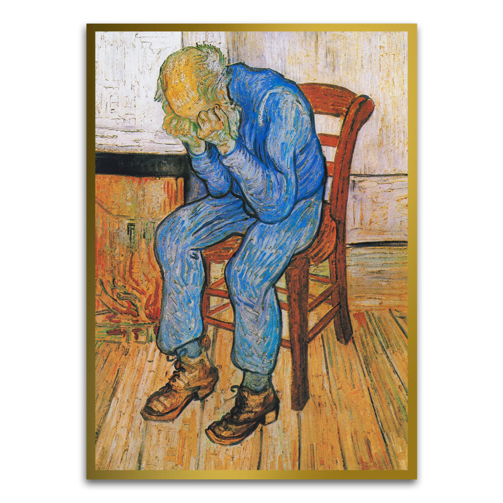 Contemplation in Blue Gold Printed frame acrylic canvas Frames