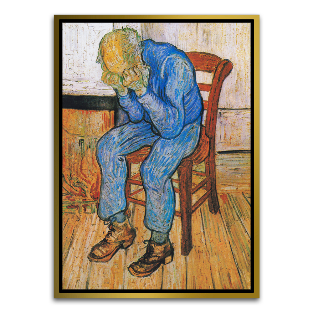 Contemplation in Blue Gold Canvas frame acrylic canvas Frames