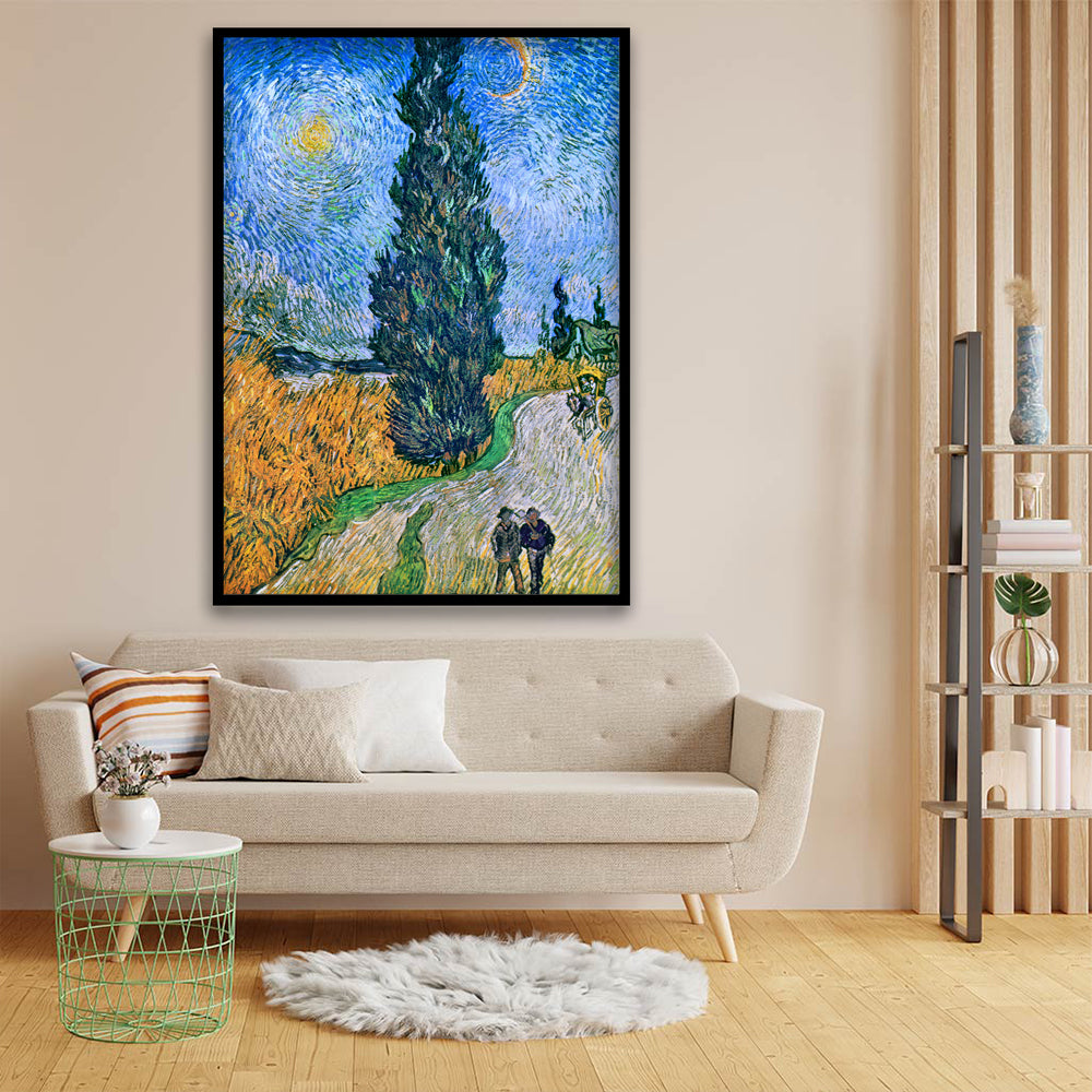 Starry Cypress Path acrylic canvas Frames