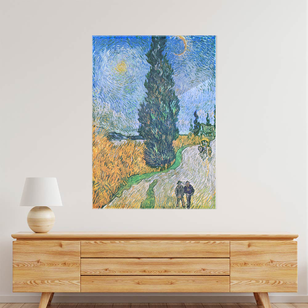 Starry Cypress Path Acrylic acrylic canvas Frames