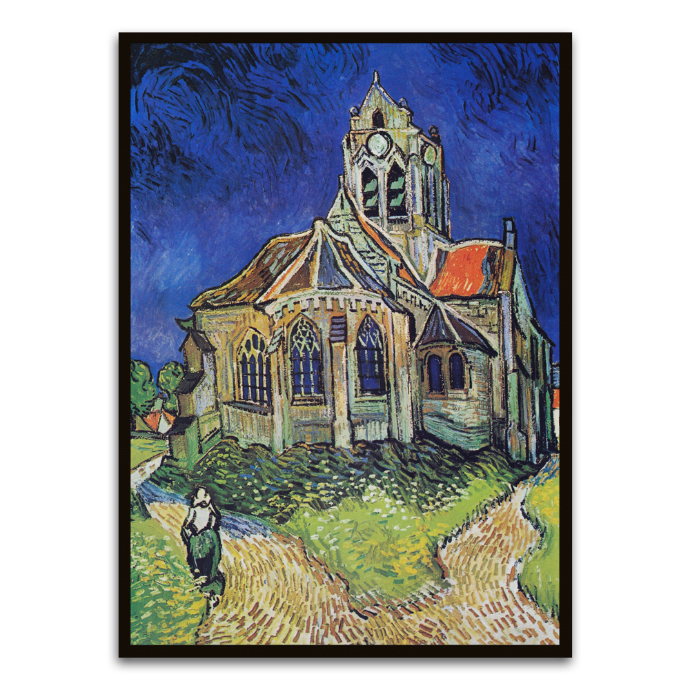 The Church at Auvers Black Printed frame acrylic canvas Frames