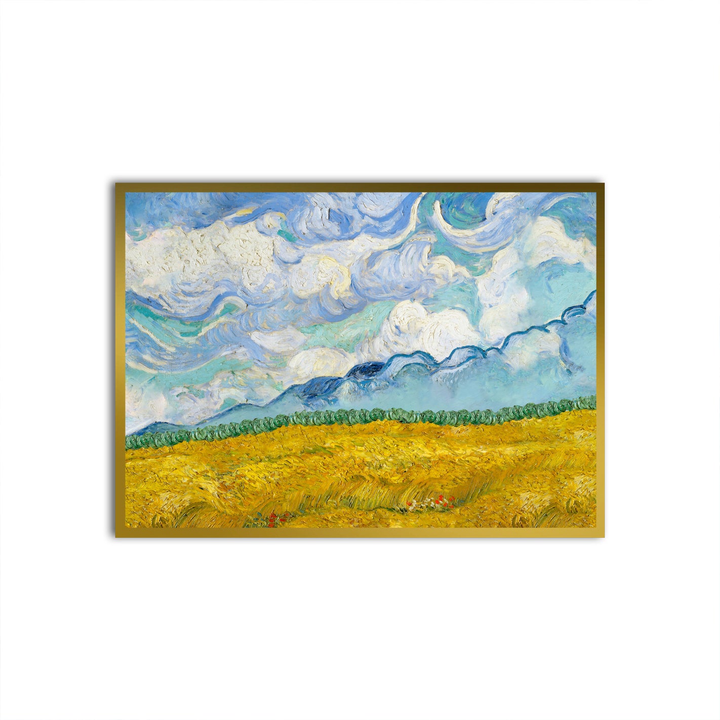 Whirling Clouds Gold Printed frame acrylic canvas Frames