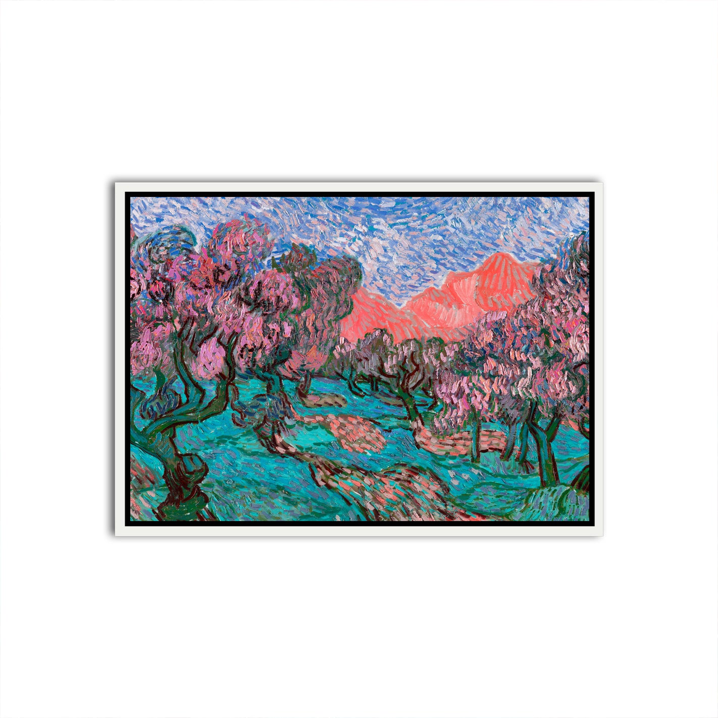 Blossoms in the Mountain Breeze White Canvas frame acrylic canvas Frames