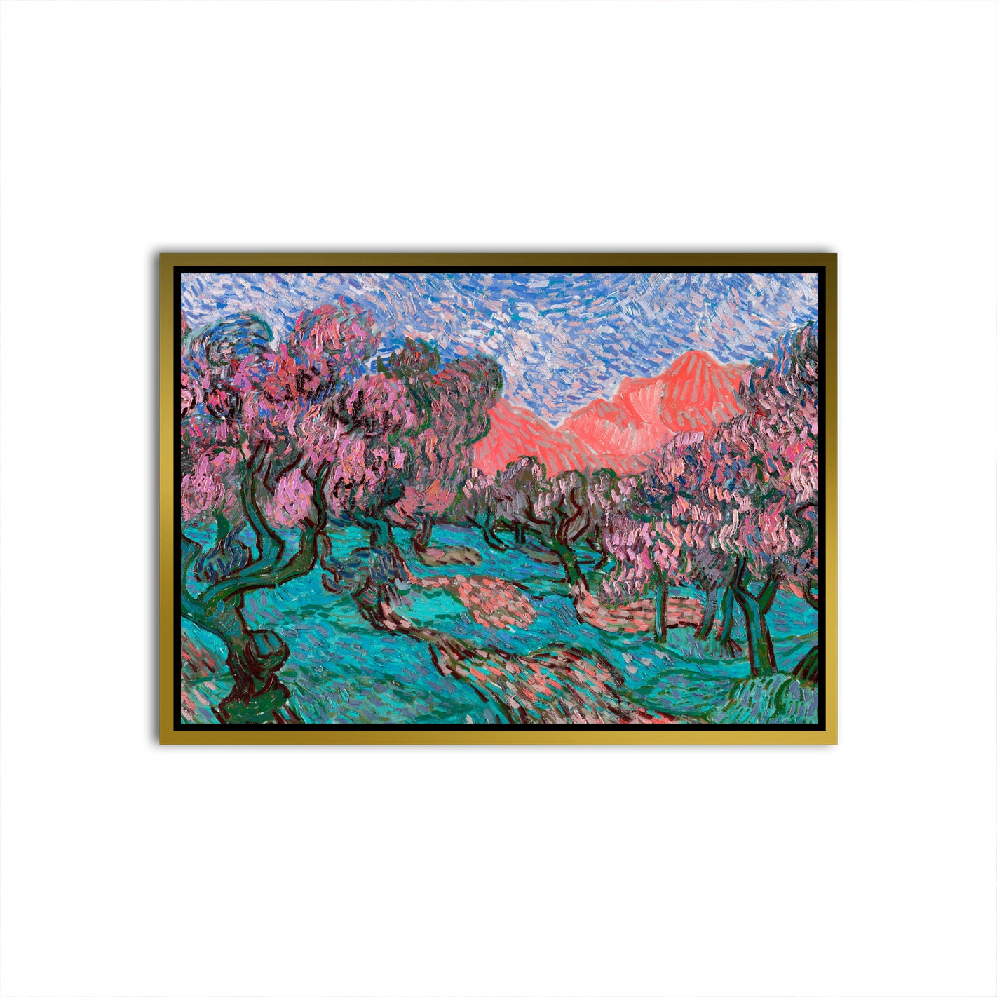 Blossoms in the Mountain Breeze Gold Canvas frame acrylic canvas Frames