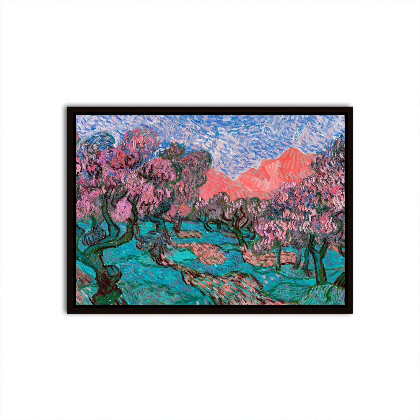 Blossoms in the Mountain Breeze Black Canvas frame acrylic canvas Frames