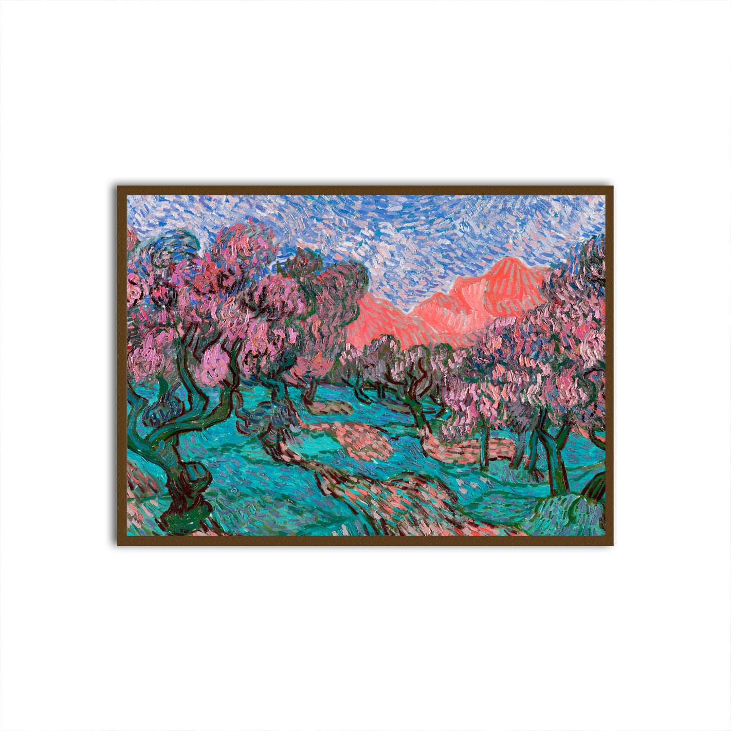 Blossoms in the Mountain Breeze Brown Printed frame acrylic canvas Frames