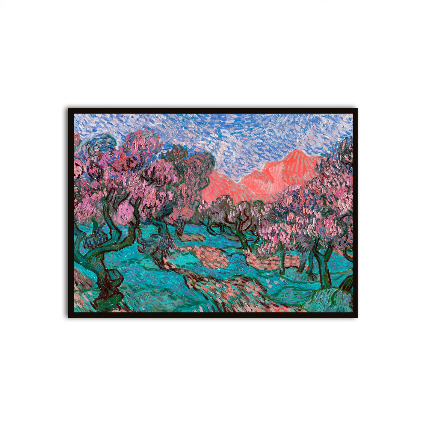 Blossoms in the Mountain Breeze Black Printed frame acrylic canvas Frames