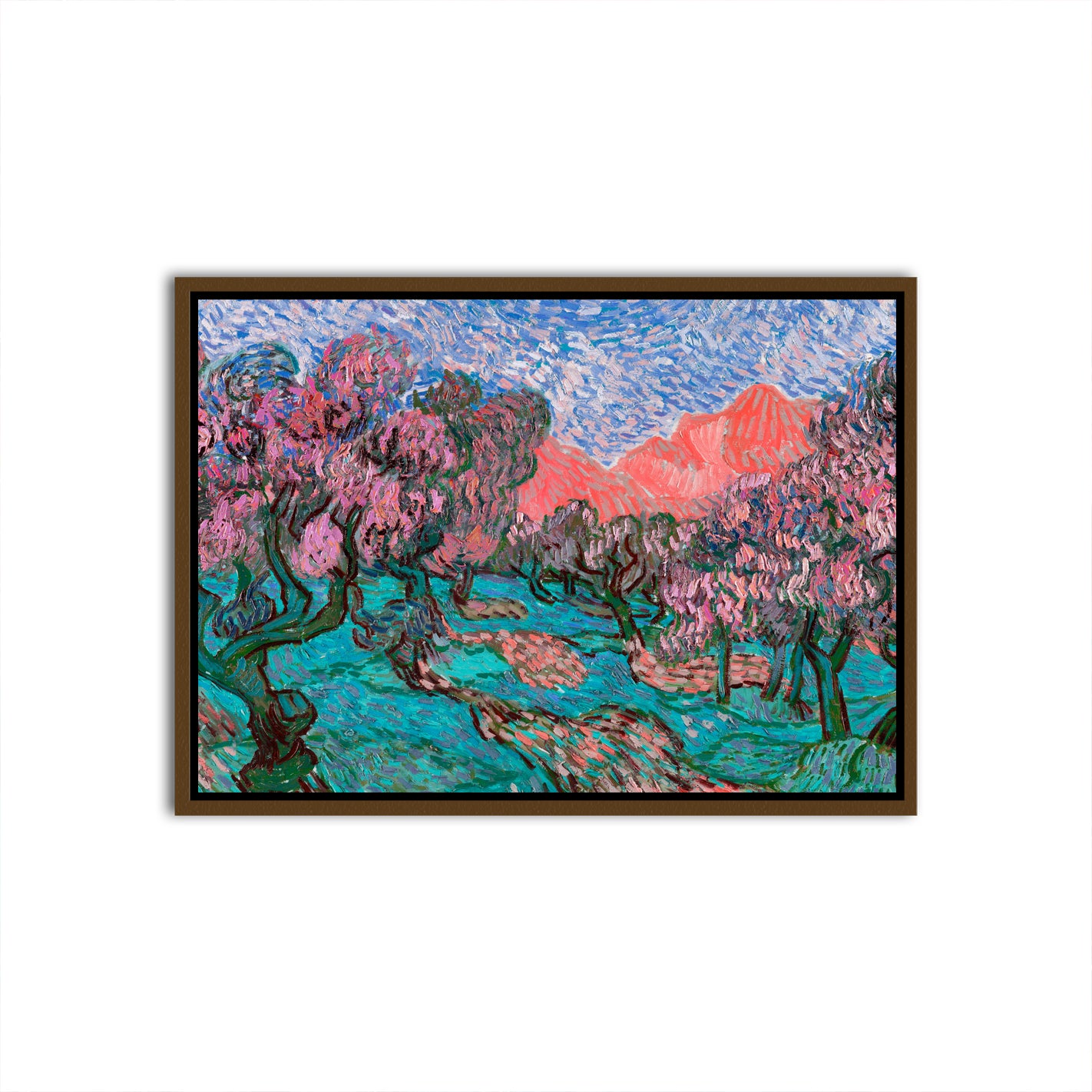 Blossoms in the Mountain Breeze Brown Canvas frame acrylic canvas Frames