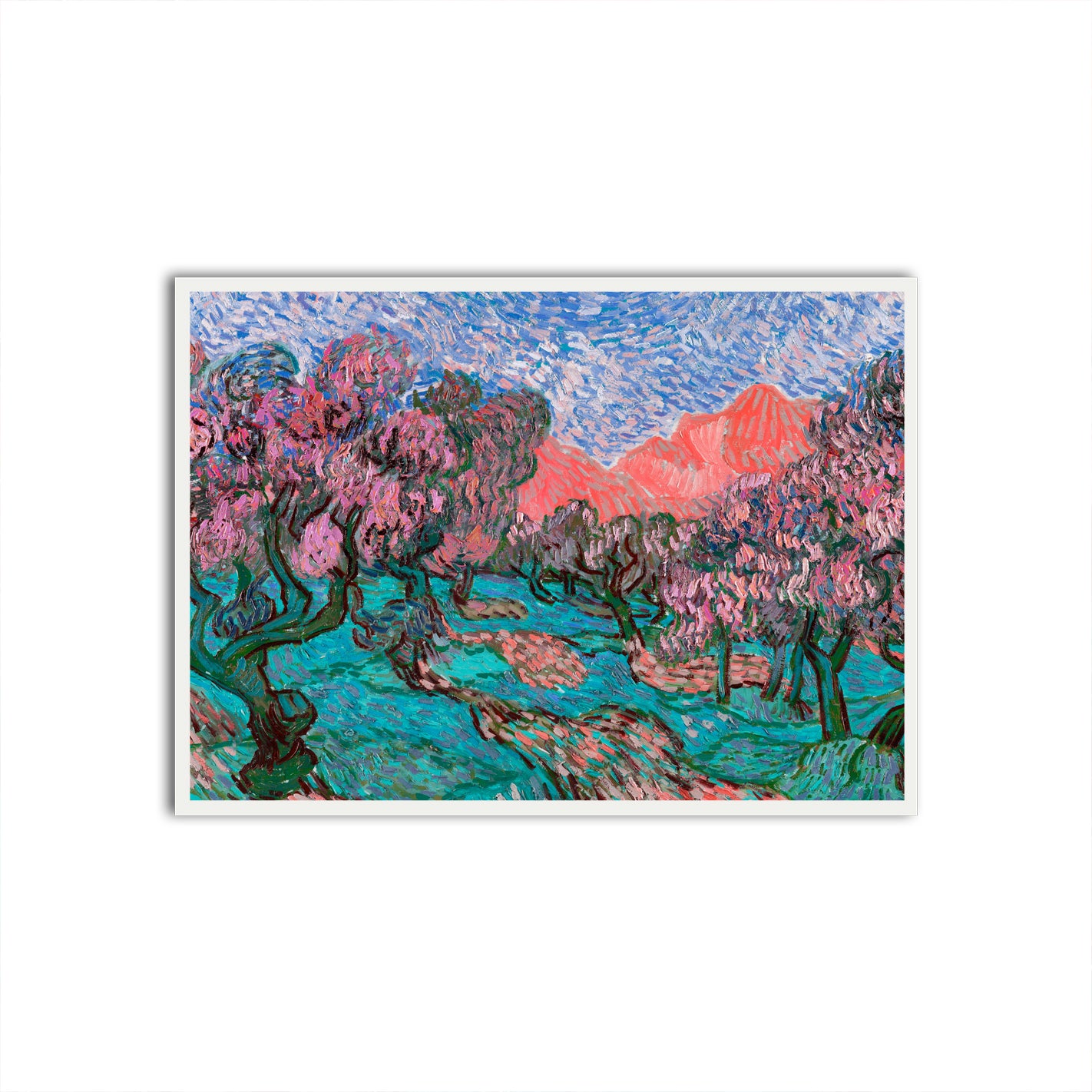 Blossoms in the Mountain Breeze White Printed frame acrylic canvas Frames