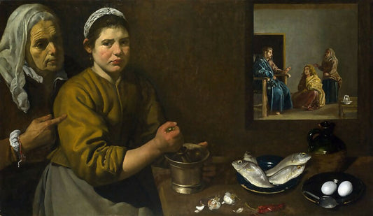 Diego Rodriguez de Silva y Velazquez - Christ in the House of Martha and Mary 50X40 Canvas