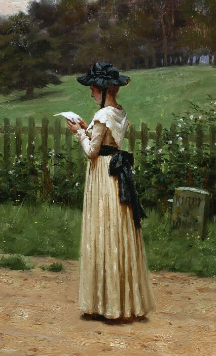 Edmund Blair Leighton - Love Letter 50X40 Canvas