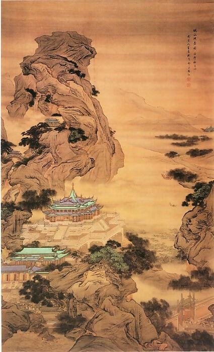 Chinese Painters of the Middle Ages (袁江 - 骊山避暑图) – Yuan Jiang 140x187 Canvas