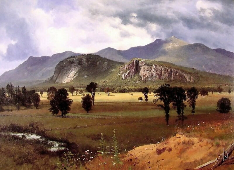 Albert Bierstadt - Surrounded by Mountains New Hampshire 50X95 Canvas