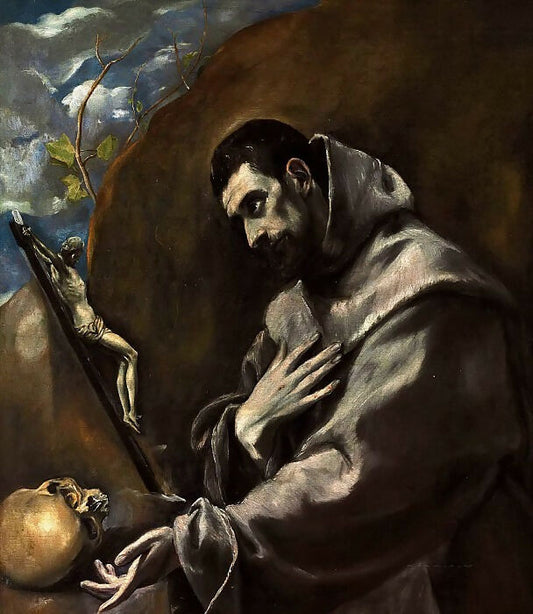 El Greco - Saint Francis in Meditation 50X40 Canvas