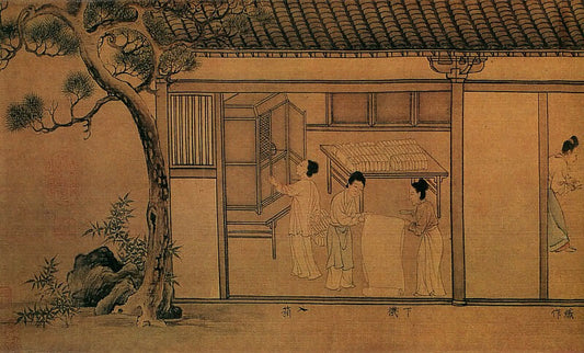 Chinese Artists of the Middle Ages (佚名 - 蚕织图(部分)) – Unknown 50X40 Canvas