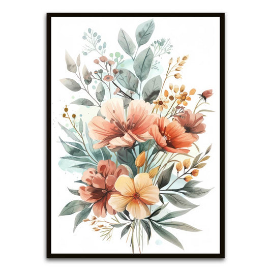 Botanical Art 6 Black Printed frame acrylic canvas Frames