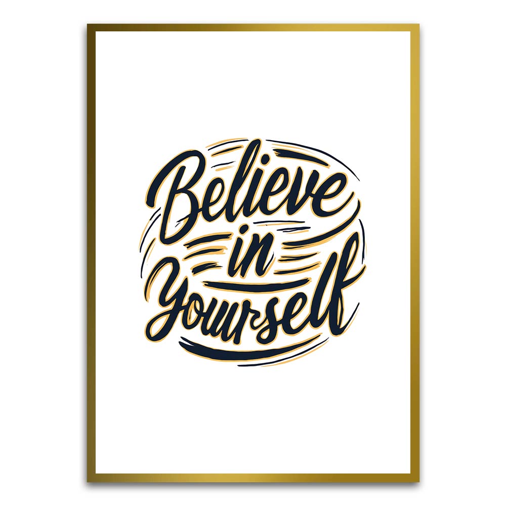 Motivation 13 Gold Printed frame acrylic canvas Frames