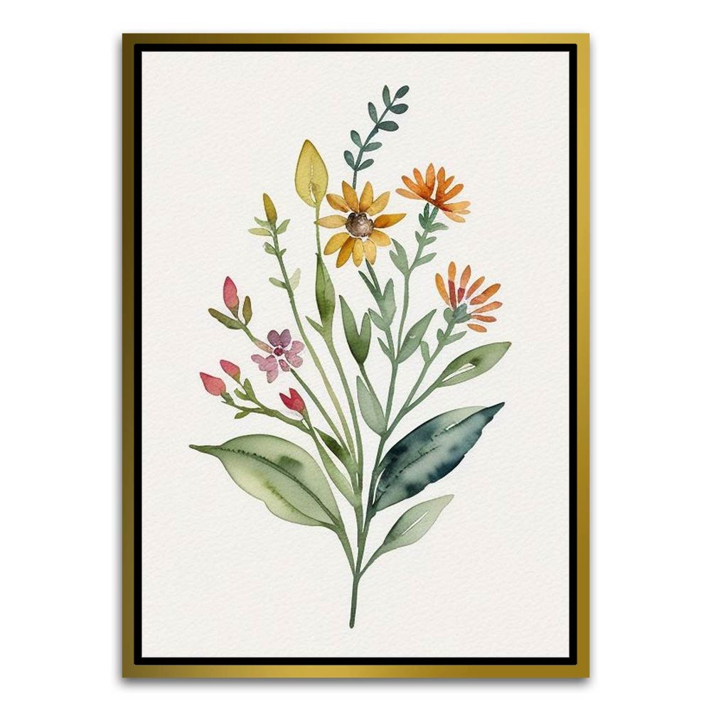 Botanical Art 7 Gold Canvas frame acrylic canvas Frames