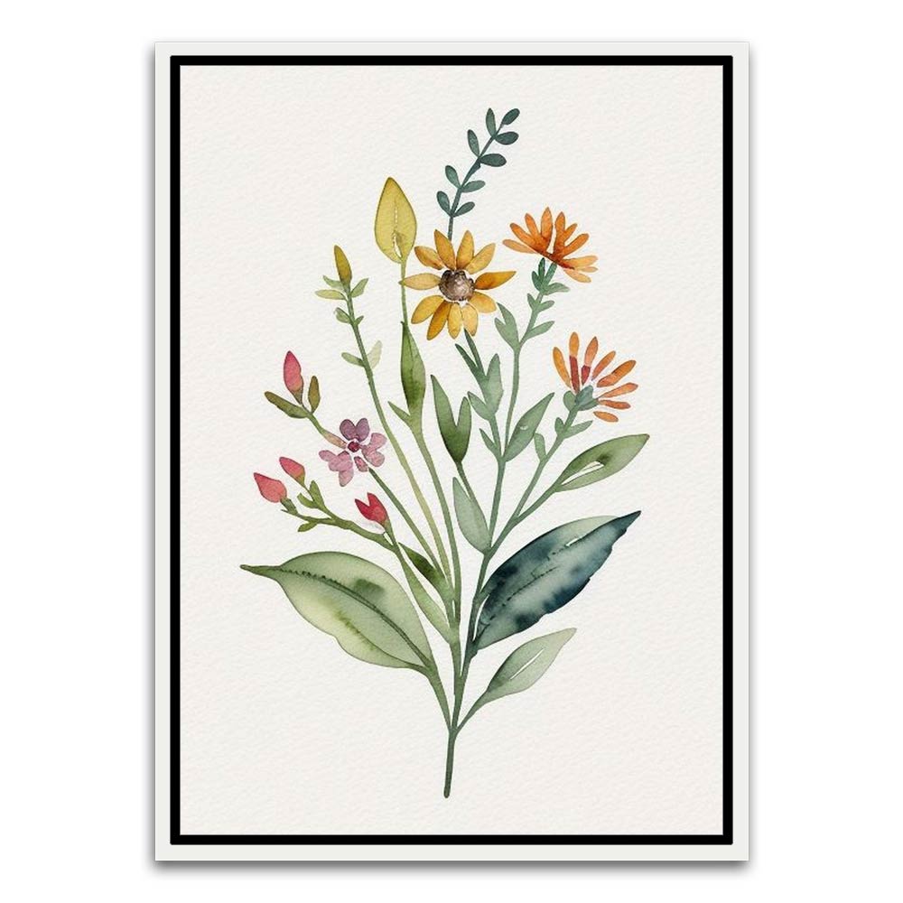 Botanical Art 7 White Canvas frame acrylic canvas Frames