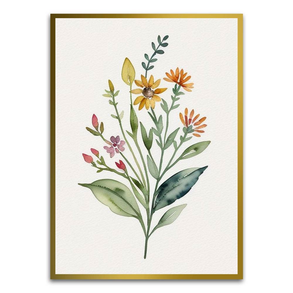 Botanical Art 7 Gold Printed frame acrylic canvas Frames