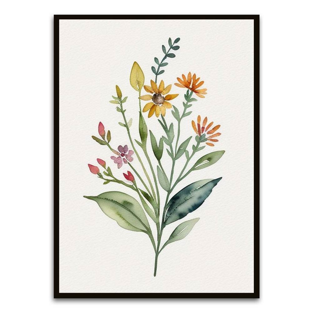 Botanical Art 7 Black Printed frame acrylic canvas Frames