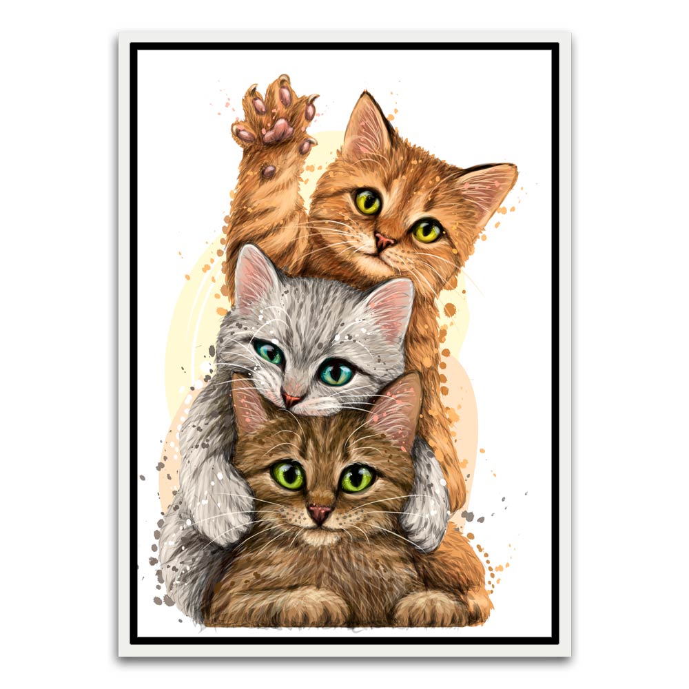 Cat White Canvas frame acrylic canvas Frames