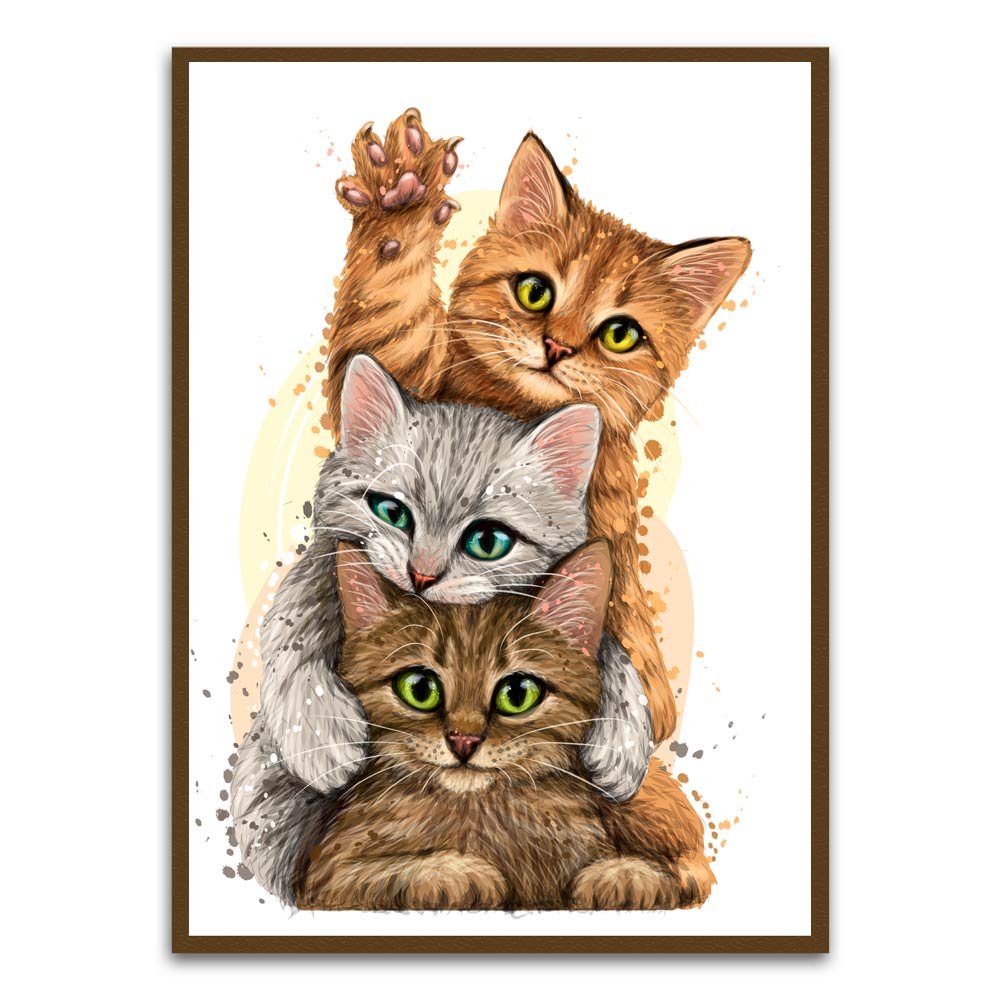 Cat Brown Printed frame acrylic canvas Frames