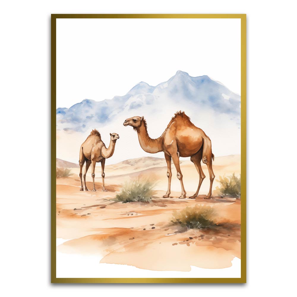 Desert Camel Gold Printed frame acrylic canvas Frames