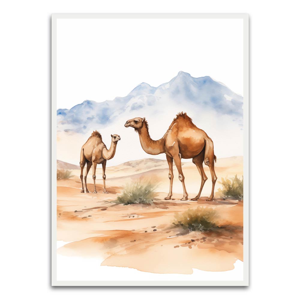 Desert Camel White Printed frame acrylic canvas Frames