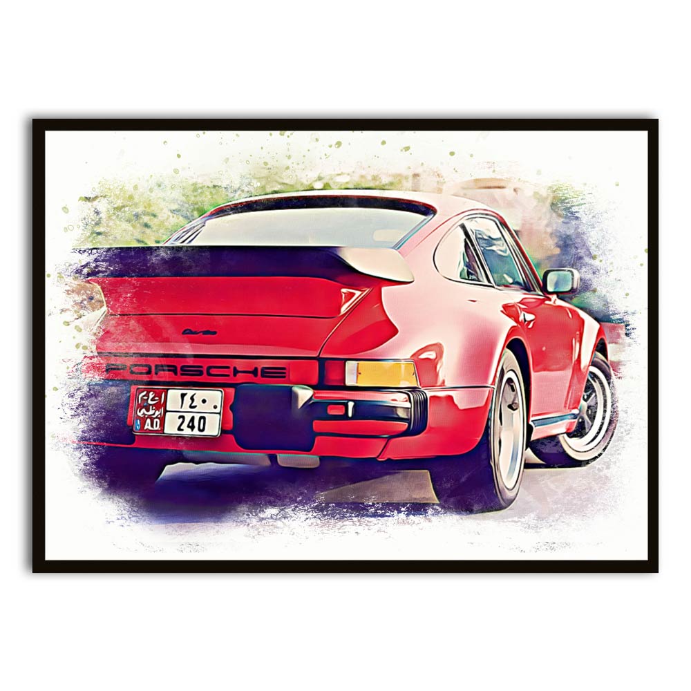 Classic Porsche 911 Abu Dhabi Printed Frames Black acrylic canvas