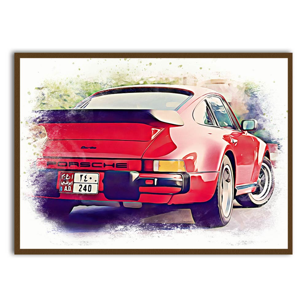 Classic Porsche 911 Abu Dhabi Printed Frames Brown acrylic canvas