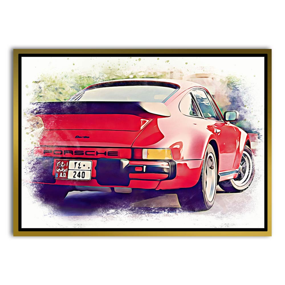 Classic Porsche 911 Abu Dhabi Canvas Frame Gold acrylic canvas