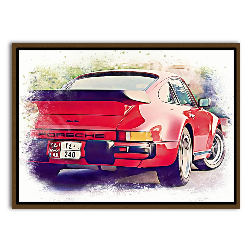 Classic Porsche 911 Abu Dhabi Canvas Frame Brown acrylic canvas