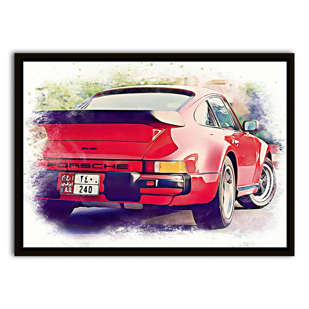 Classic Porsche 911 Abu Dhabi Canvas Frame Black acrylic canvas