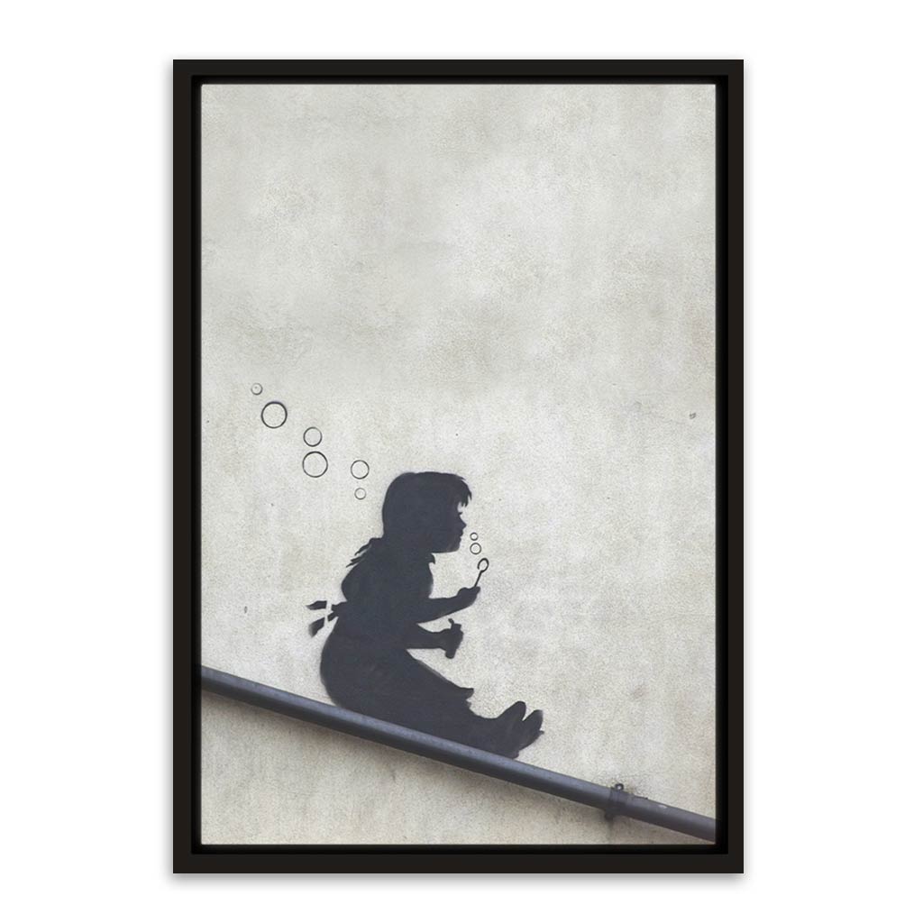 BANKSY ART 14 Black Canvas frame acrylic canvas Frames