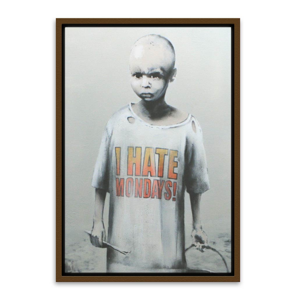 BANKSY ART 7 Brown Canvas frame acrylic canvas Frames