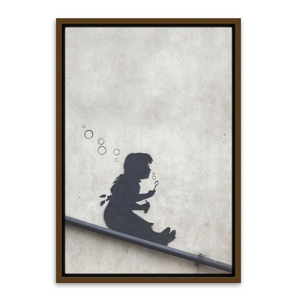 BANKSY ART 14 Brown Canvas frame acrylic canvas Frames